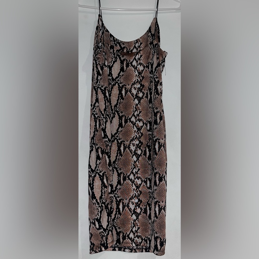 Snake skin printed dress.